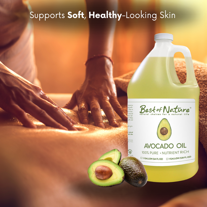 Avocado Massage and Body Oil supports soft, healthy looking skin