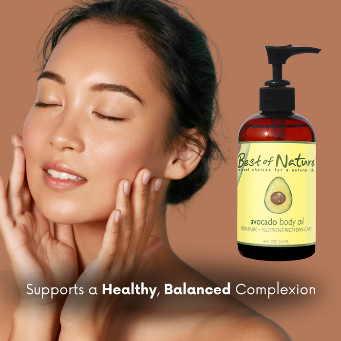 Best of Nature Avocado Body Oil supports a healthy, balanced complexion
