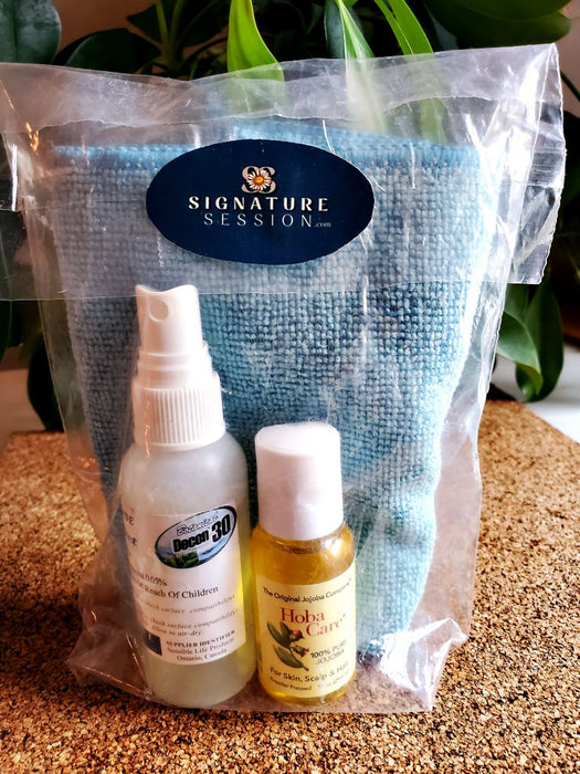 Gray Himalayan Salt Warming Bowl with 6 Professional Gray Massage Salt Stones + Aromadisc