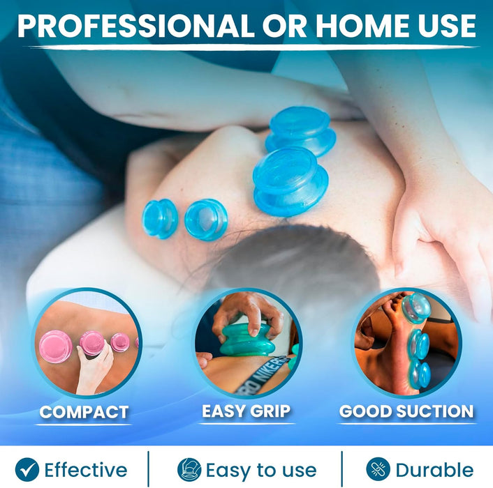 EDGE™ Cupping Therapy Set Blue, 4 Cups