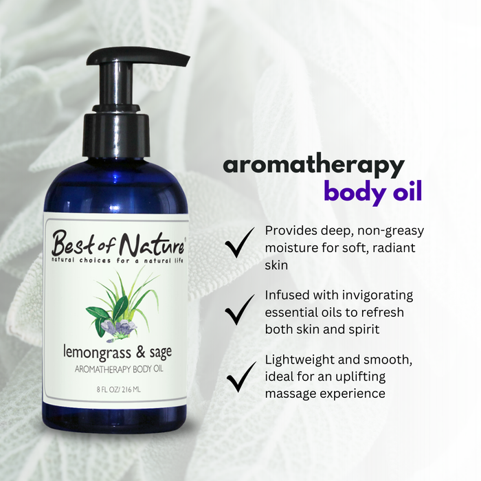 Best of Nature Lemongrass & Sage Aromatherapy Massage & Body Oil