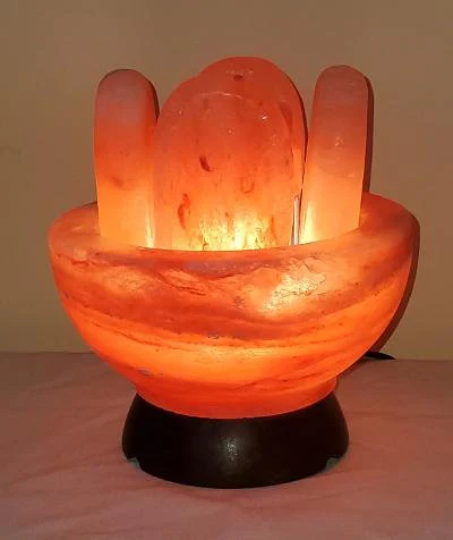 Pink Himalayan Salt Warming Bowl with 6 Professional Pink Salt Stones + Aromadisc