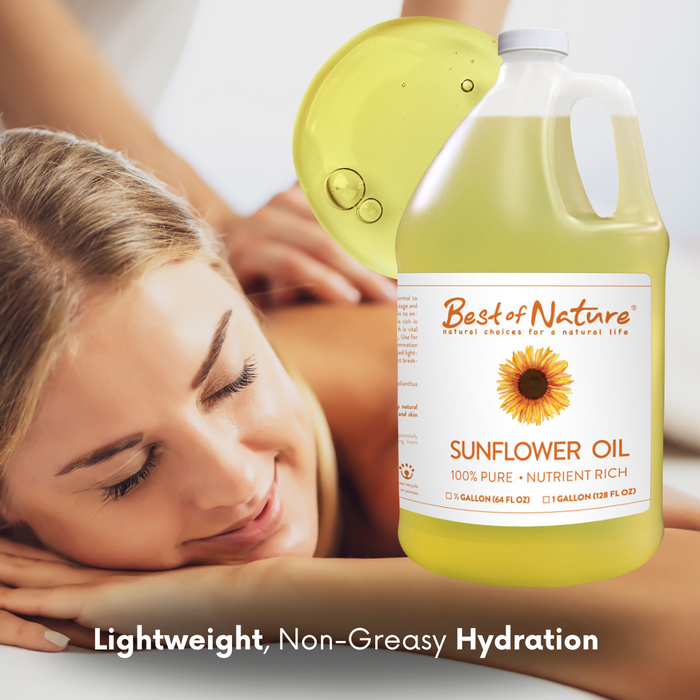LIghtweight, non-greasy, unscented Sunflower Oil by Best of Nature
