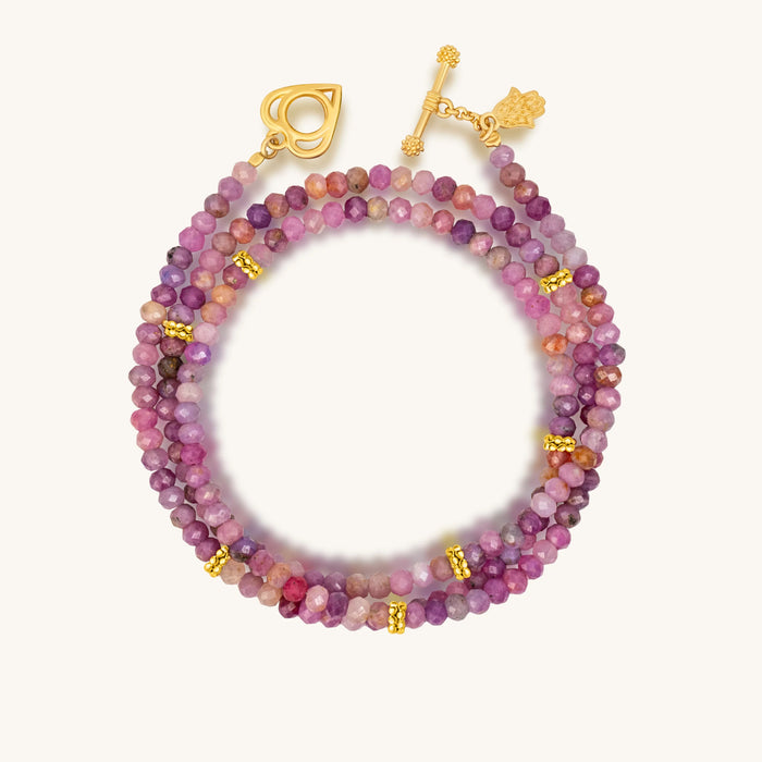 Bold Love Ruby Heart Wrap Bracelet