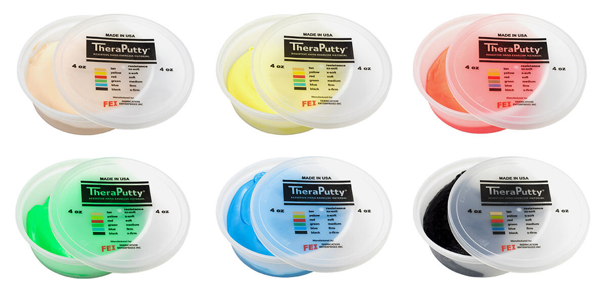 Theraputty Standard Exercise, Physical and Occupational Therapy Putty. 6 Piece Set. Enhances Hand Strength and Mobility. Perfect For Grip Strengthening, Fine Motor Skill Improvement, Stress Relief and Rehabilitation Exercises.