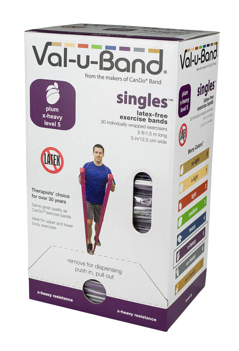 Val U Band Latex Free Exercise Bands - 5 Foot Strips, 50 & 100 Yard Rolls - CanDo