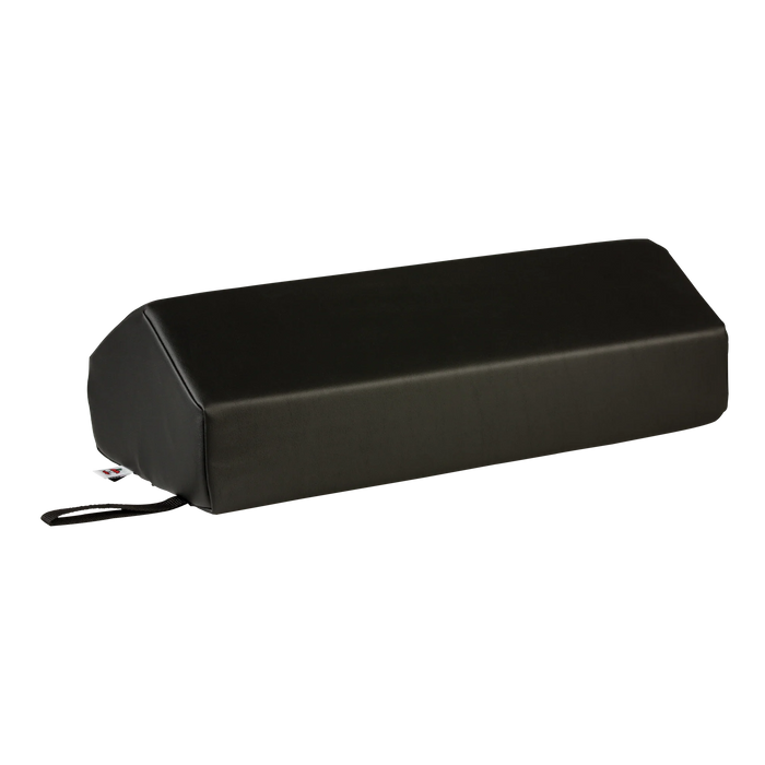 Black rectangular knee bolster on a white background