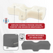Cervical pillow with airflow channels, machine washable cover, and zip-open feature on a white background