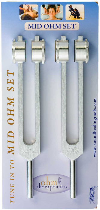 Mid Ohm Tuning Fork Set -  (136.1 HZ EA) - Practitioner Starter Set - Trademora